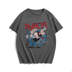 Popeye #5, Creative Men Plus Size Oversize T-shirt for Big & Tall Man