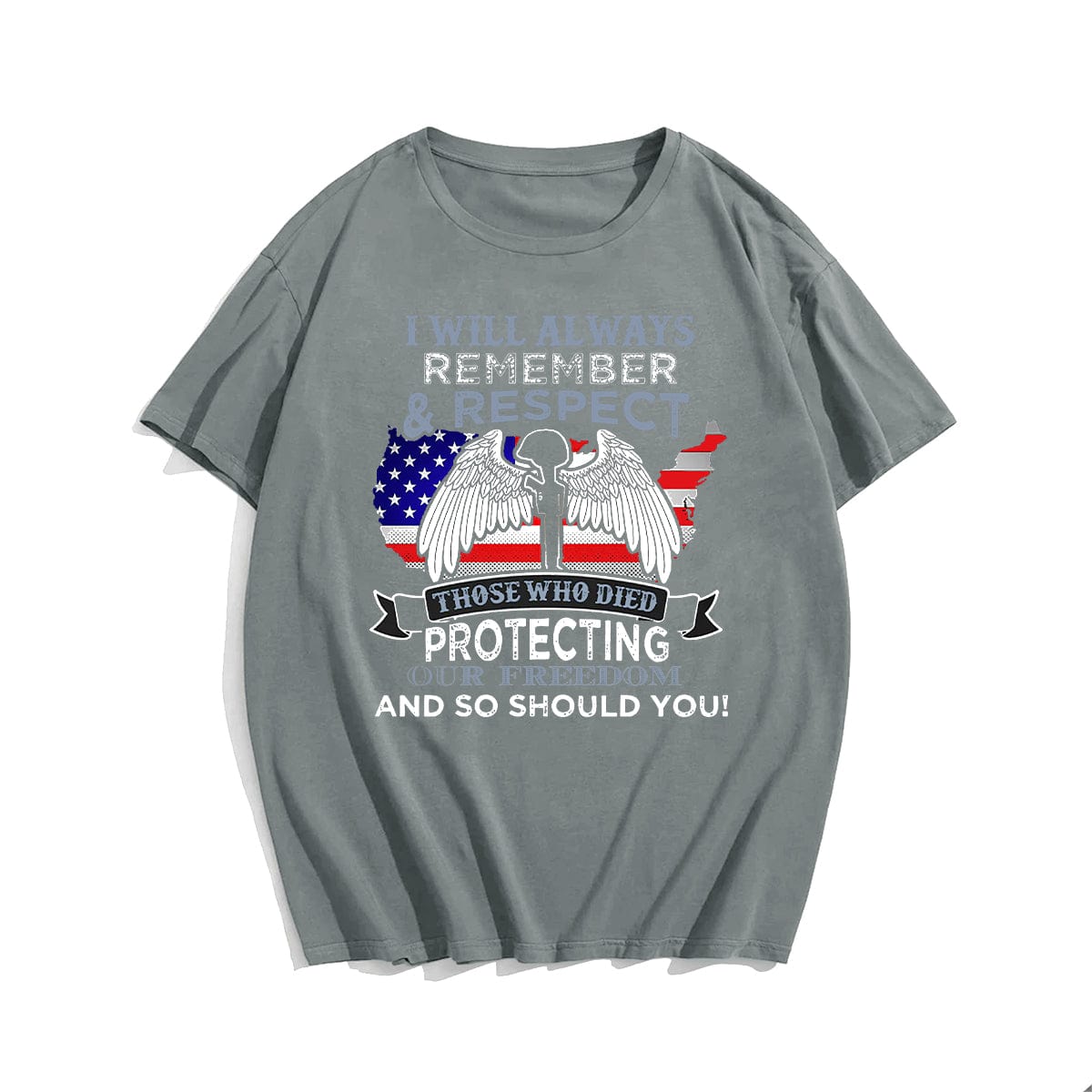 REMEMBER & RESPECT Men T-shirt, Oversize Plus Size Man Clothing for Big & Tall