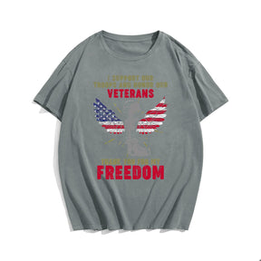 THANK YOU FOR MY FREEDOM Men T-shirt, Oversize Plus Size Man Clothing for Big & Tall