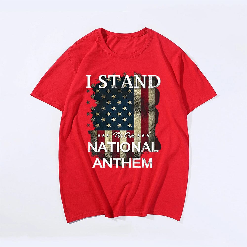 I Stand For Our National Anthem T-shirt for Men, Oversize Plus Size Man Clothing - Big Tall Men Must Have