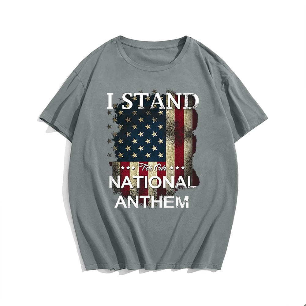 I Stand For Our National Anthem T-shirt for Men, Oversize Plus Size Man Clothing - Big Tall Men Must Have