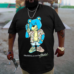 Money Is Everything Bear, Creative Men Plus Size Oversize T-shirt for Big & Tall Man