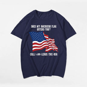 Does My American Flag Offend You T-shirt for Men, Oversize Plus Size Man Clothing - Big Tall Men Must Have