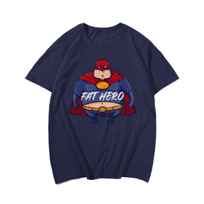 Fat Hero T-shirt for Men, Oversize Plus Size Big & Tall Man Clothing