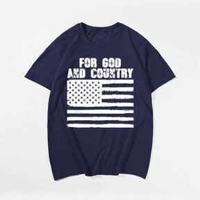 For God And Country T-shirt for Men, Oversize Plus Size Man Clothing - Big Tall Men Must Have