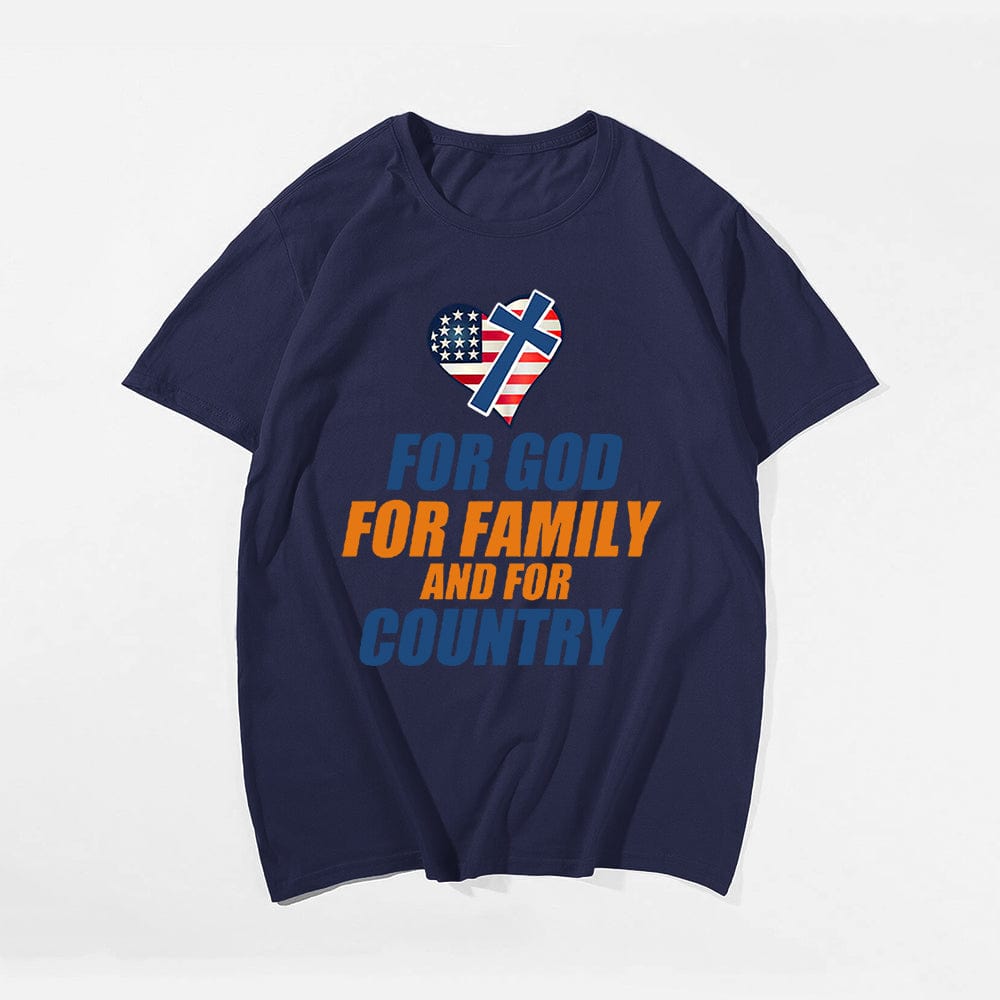 For God For Family And For Country T-shirt for Men, Oversize Plus Size Man Clothing - Big Tall Men Must Have