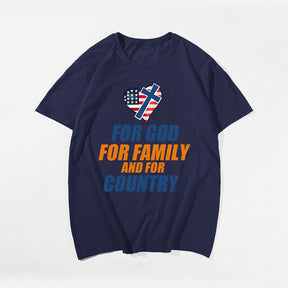 For God For Family And For Country T-shirt for Men, Oversize Plus Size Man Clothing - Big Tall Men Must Have