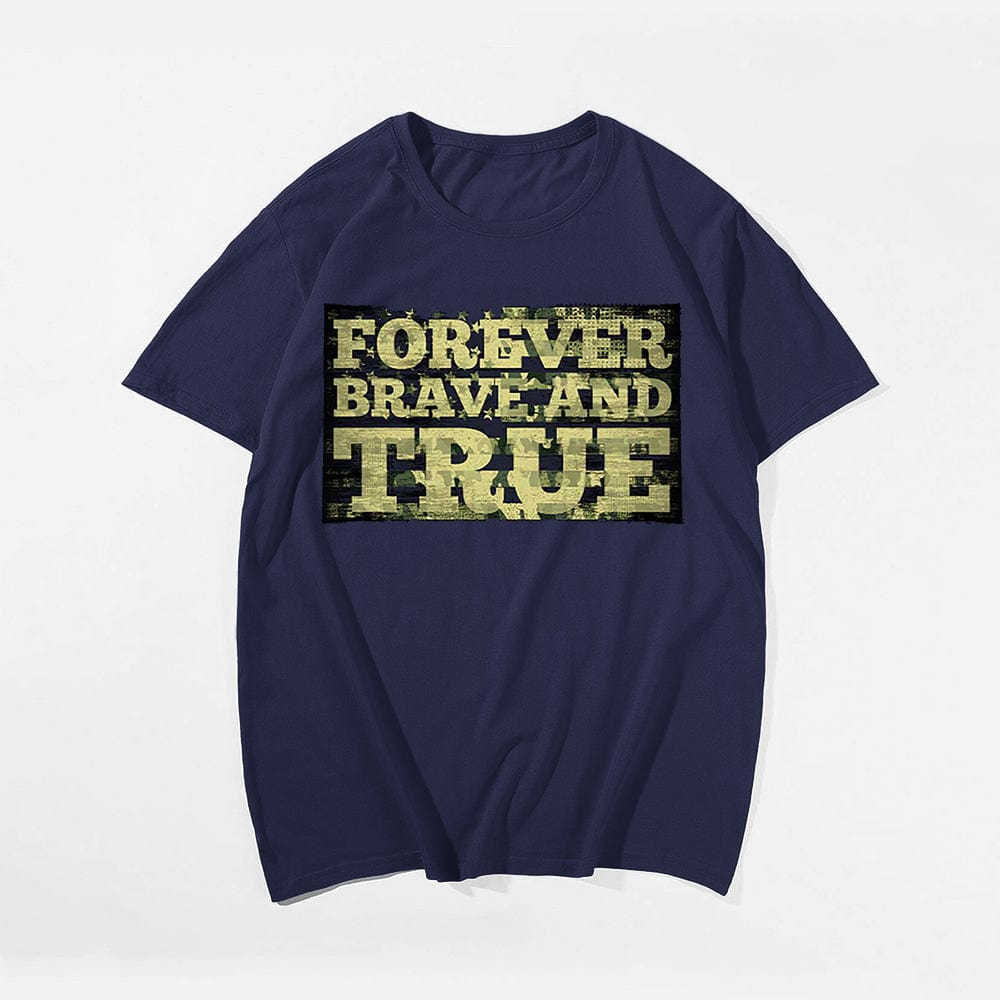 Forever Brave And True T-shirt for Men, Oversize Plus Size Man Clothing - Big Tall Men Must Have