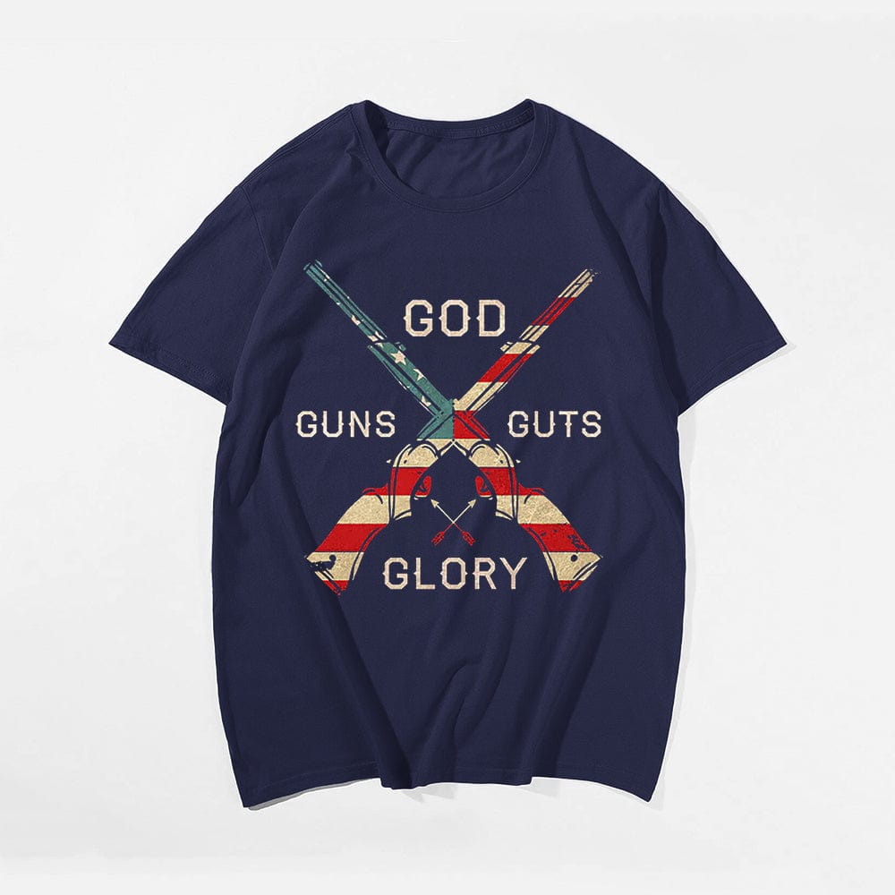 God Guns Guts Glory T-shirt for Men, Oversize Plus Size Man Clothing - Big Tall Men Must Have