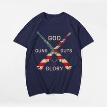 God Guns Guts Glory T-shirt for Men, Oversize Plus Size Man Clothing - Big Tall Men Must Have