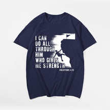 I Can Do All Through Him Who Gives Me Strenght Philippians 4:13 Men's T-Shirts