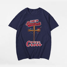 Stand For Baseball Kneel For The Cross Small Wings Men's T-Shirts