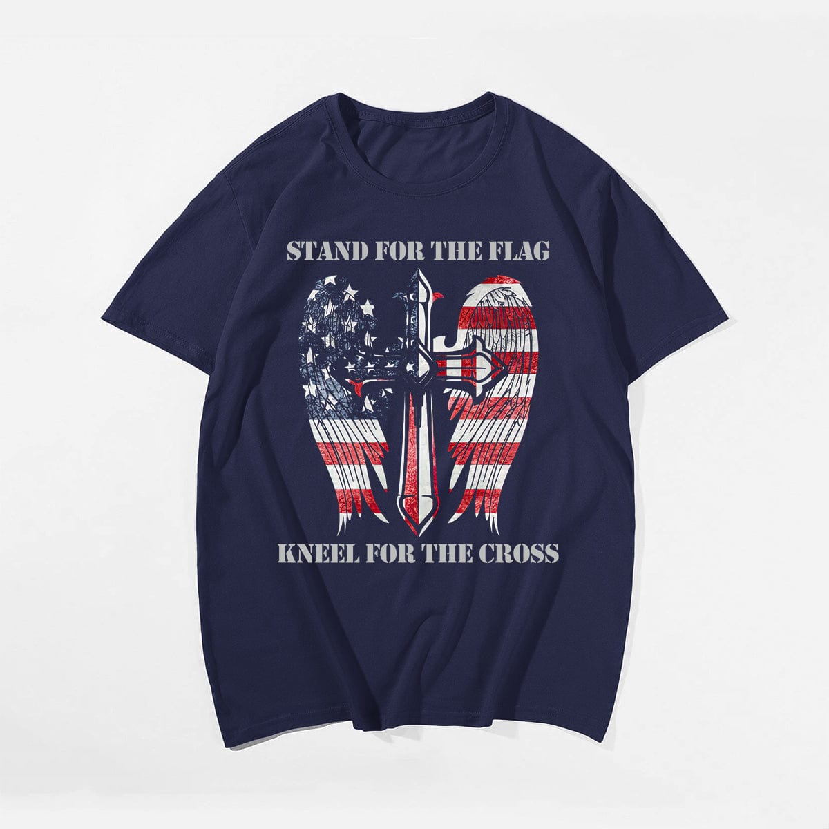 Stand For The Flag Kneel For The Cross Angel Wings Men's T-Shirts