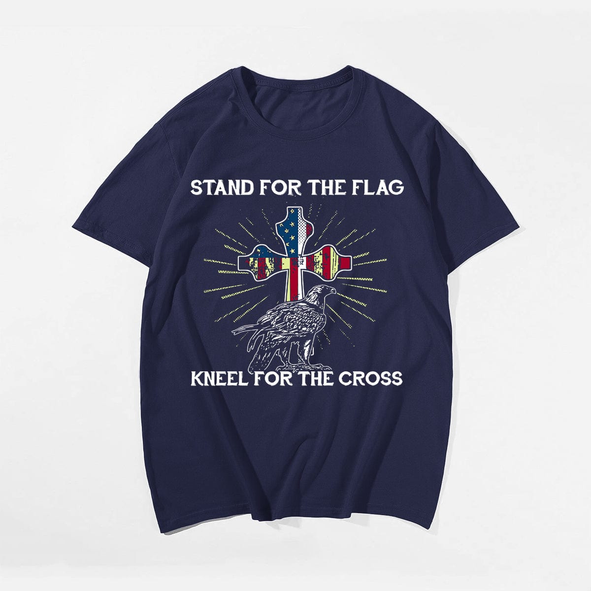 Stand For The Flag Kneel For The Cross Eagle Men's T-Shirts