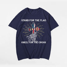 Stand For The Flag Kneel For The Cross Eagle Men's T-Shirts