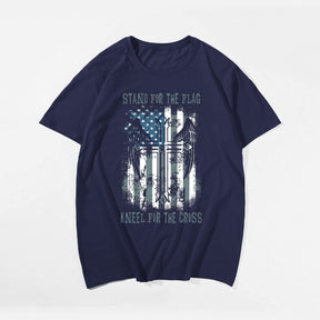 Stand For The Flag Kneel For The Cross (Version 2) Men's T-Shirts