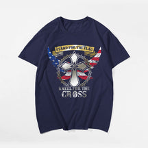 Stand For The Flag Kneel For The Cross (Version 22) Men's T-Shirts