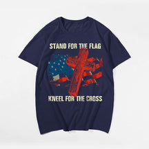 Stand For The Flag Kneel for the Cross (Version 25) Men's T-Shirts