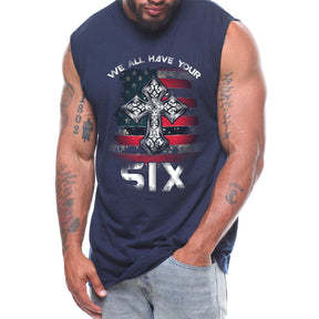 We All Have Your Six Cross Mens Sleeveless Tee