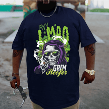 Grim Reefer, Creative Men Plus Size Oversize T-shirt for Big & Tall Man