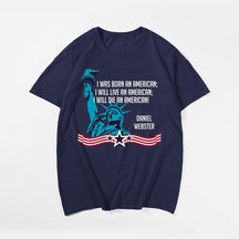 BORN AN AMERICAN LIVE AN AMERICAN #2 Men T-shirt, Oversize Plus Size Man Clothing for Big & Tall