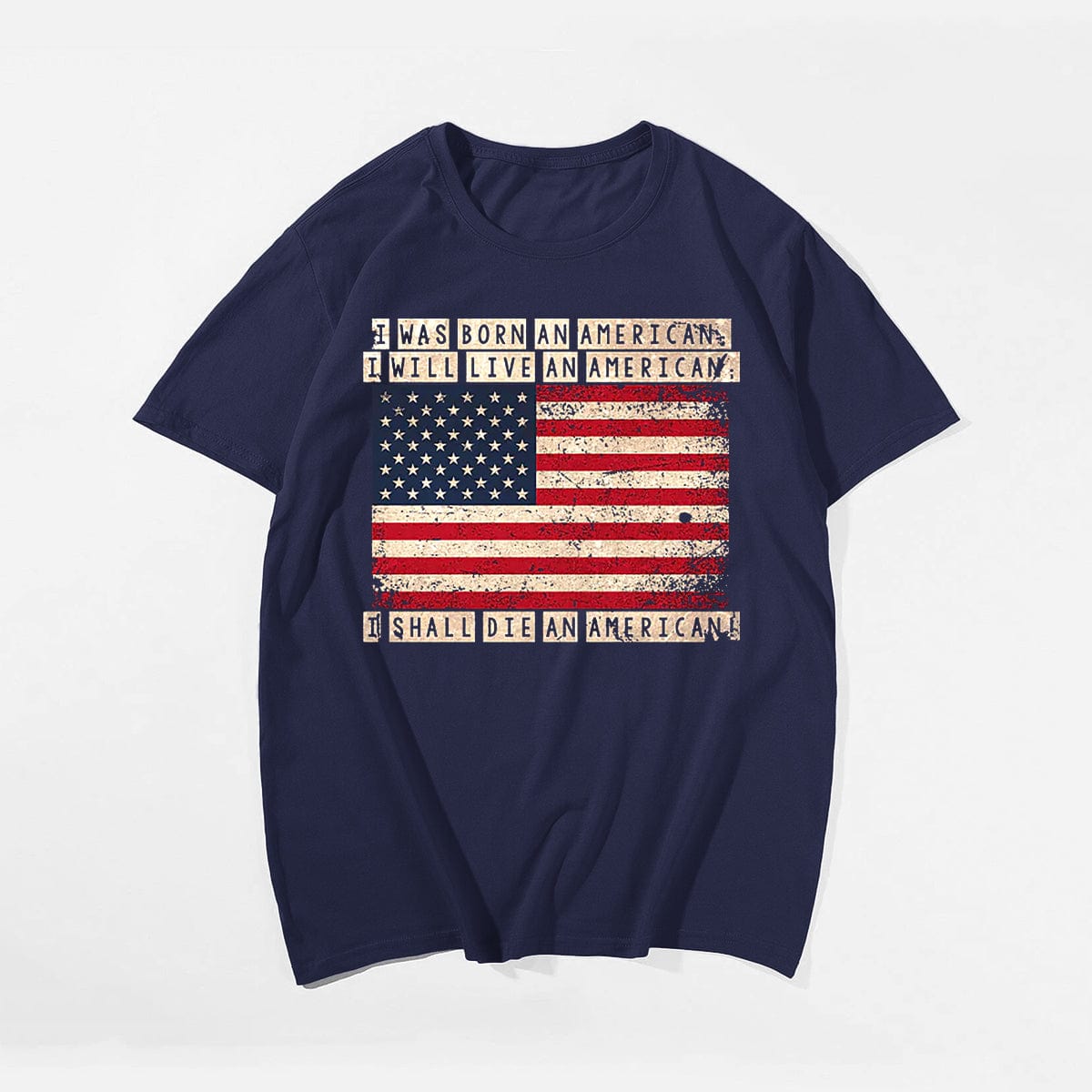 BORN AN AMERICAN LIVE AN AMERICAN Men T-shirt, Oversize Plus Size Man Clothing for Big & Tall