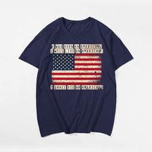 BORN AN AMERICAN LIVE AN AMERICAN Men T-shirt, Oversize Plus Size Man Clothing for Big & Tall