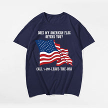 DOES MY AMERICAN FLAG OFFEND YOU Men T-shirt, Oversize Plus Size Man Clothing for Big & Tall