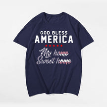 GOD BLESS AMERICA #4 Men T-shirt, Oversize Plus Size Man Clothing for Big & Tall