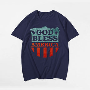 GOD BLESS AMERICA Men T-shirt, Oversize Plus Size Man Clothing for Big & Tall