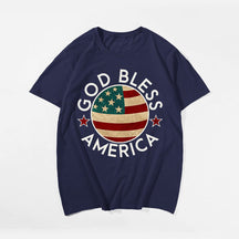 GOOD BLESS AMERICA Men T-shirt, Oversize Plus Size Man Clothing for Big & Tall