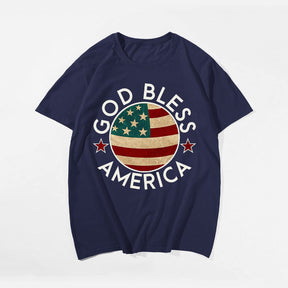 GOOD BLESS AMERICA Men T-shirt, Oversize Plus Size Man Clothing for Big & Tall