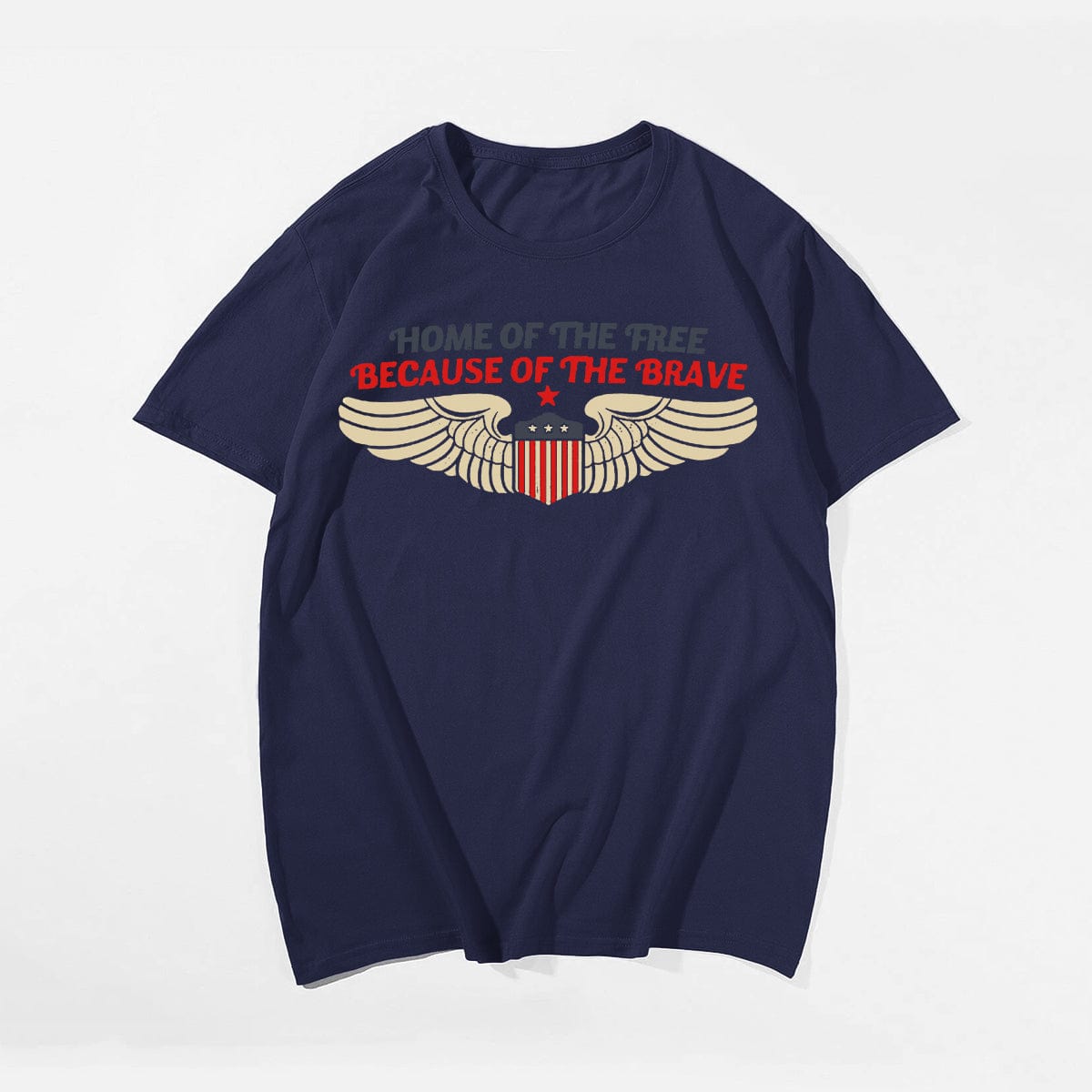 HOME OF THE FREE BECAUSE OF THE BRAVE #2 Men T-shirt, Oversize Plus Size Man Clothing for Big & Tall