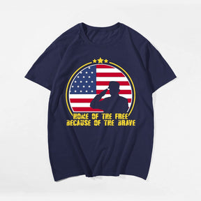 HOME OF THE FREE BECAUSE OF THE BRAVE #3 Men T-shirt, Oversize Plus Size Man Clothing for Big & Tall