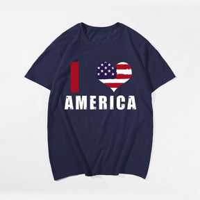 I LOVE AMERICA Men T-shirt, Oversize Plus Size Man Clothing for Big & Tall