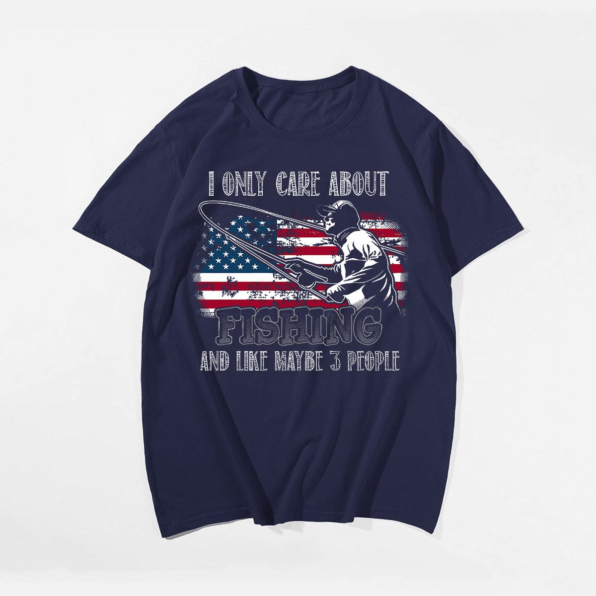 I ONLY CARE ABOUT FISHING T-shirt, Oversize Plus Size Man Clothing for Big & Tall