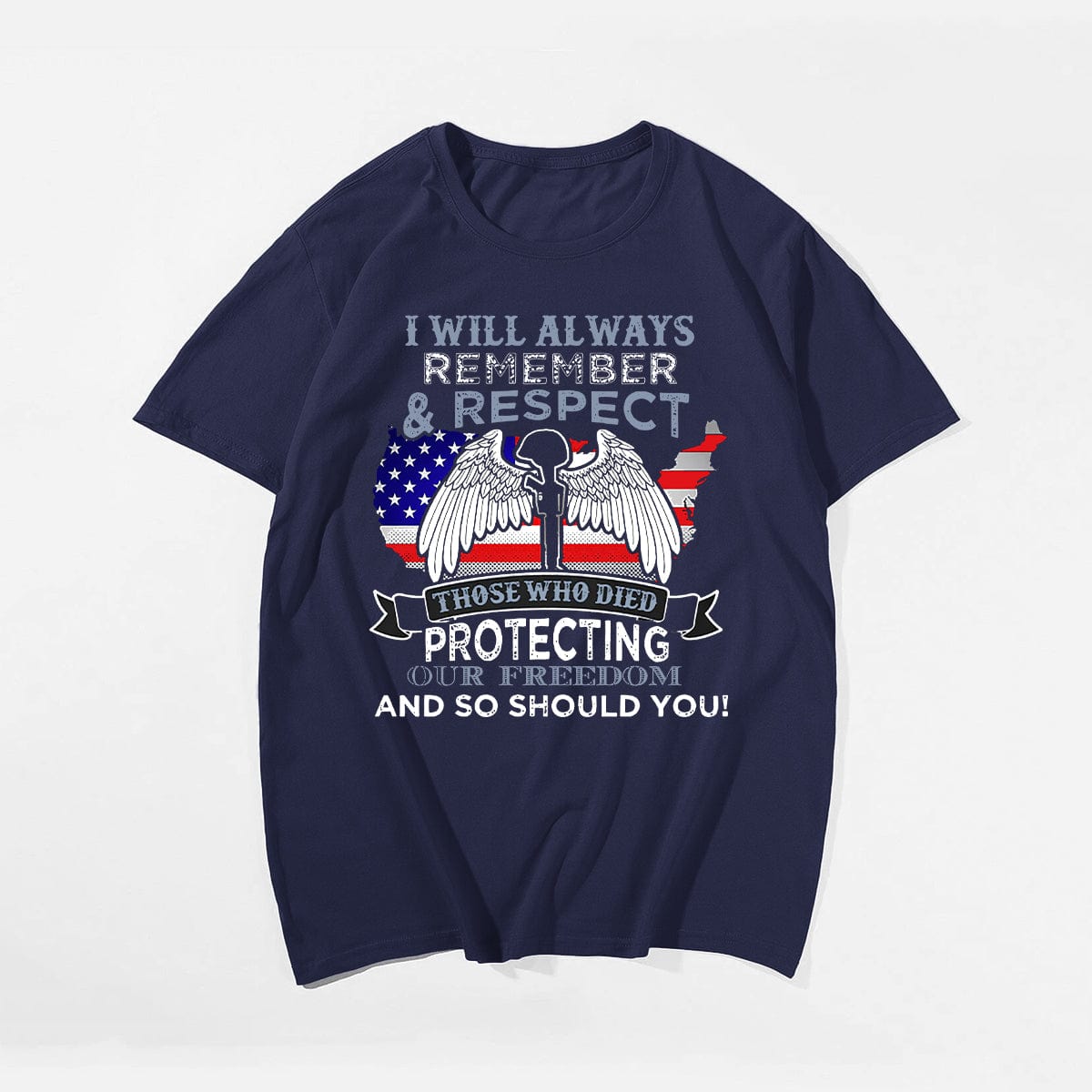 REMEMBER & RESPECT Men T-shirt, Oversize Plus Size Man Clothing for Big & Tall