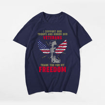 THANK YOU FOR MY FREEDOM Men T-shirt, Oversize Plus Size Man Clothing for Big & Tall