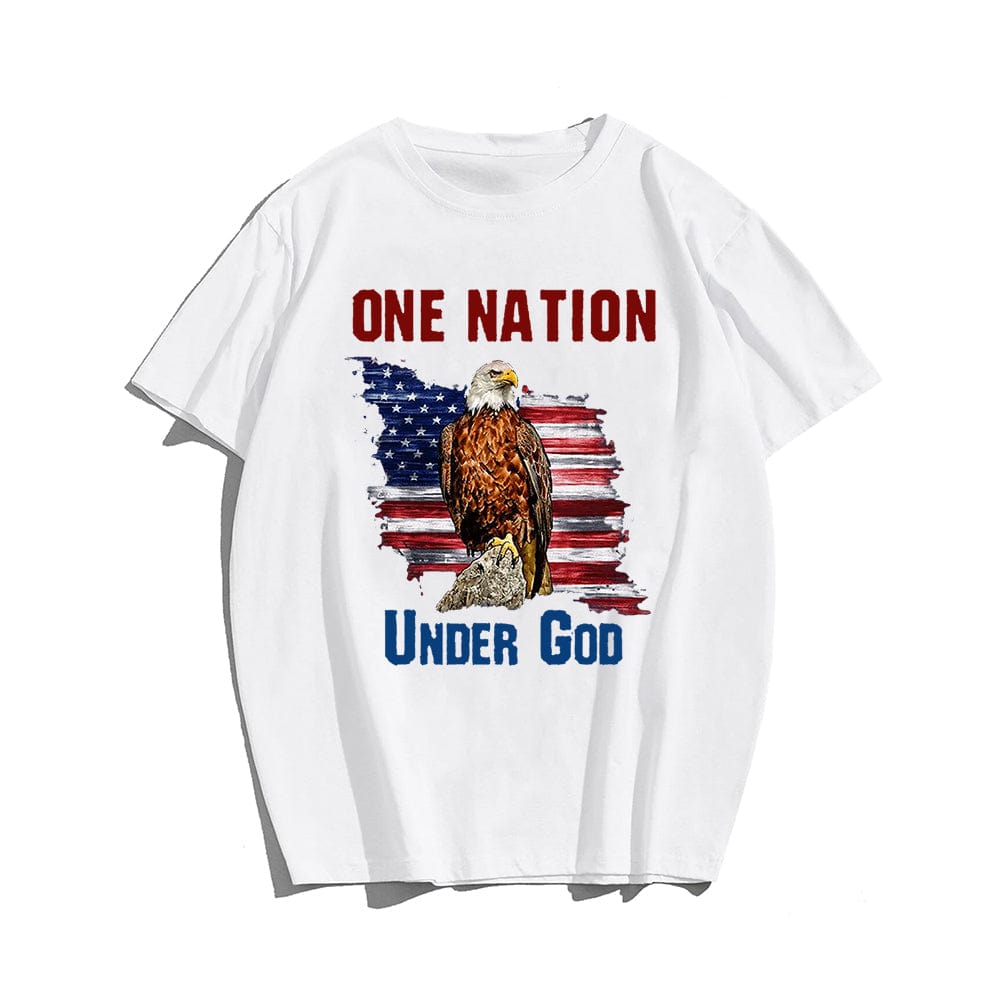 One Nation Under God Eagle T-shirt for Men, Oversize Plus Size Man Clothing - Big Tall Men Must Have