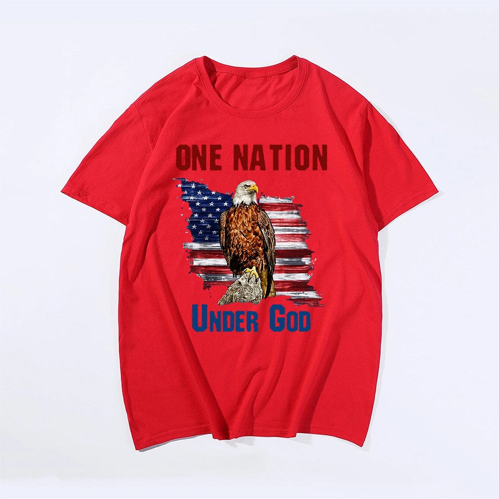 One Nation Under God Eagle T-shirt for Men, Oversize Plus Size Man Clothing - Big Tall Men Must Have