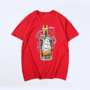 Boat In Bottle, Creative Men T-shirt Oversize Plus Size Man Tee - Big Tall Men Must Have