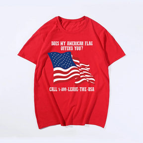 Does My American Flag Offend You T-shirt for Men, Oversize Plus Size Man Clothing - Big Tall Men Must Have