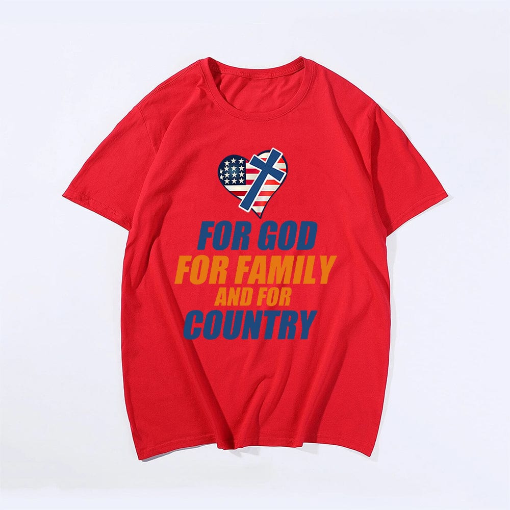 For God For Family And For Country T-shirt for Men, Oversize Plus Size Man Clothing - Big Tall Men Must Have