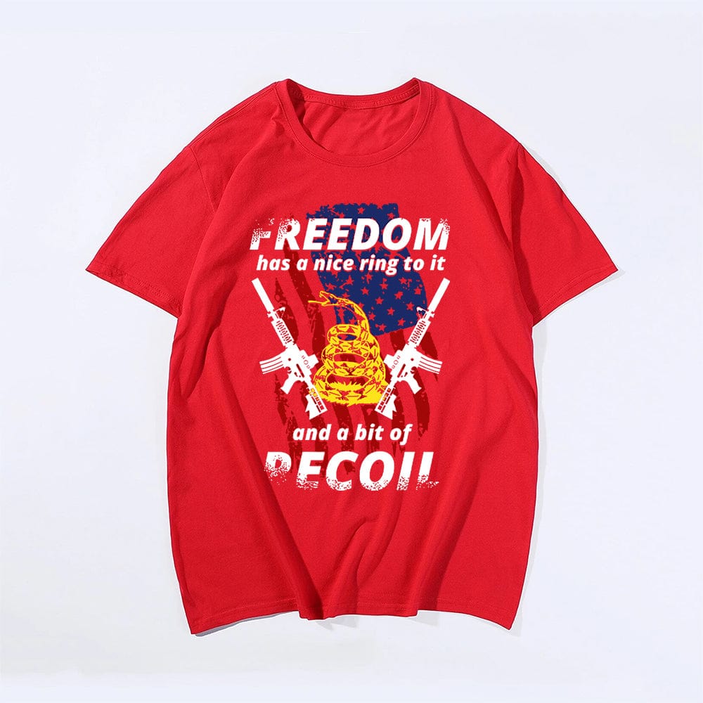 Freedom And Recoil T-shirt for Men, Oversize Plus Size Man Clothing - Big Tall Men Must Have