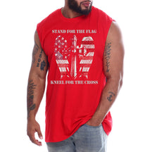 Stand For The Flag Kneel For The Cross Angel Wings Men's Sleeveless Tee