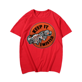 Keep It Twisted Plus Size T-Shirt, Creative Men Plus Size Oversize T-shirt for Big & Tall Man