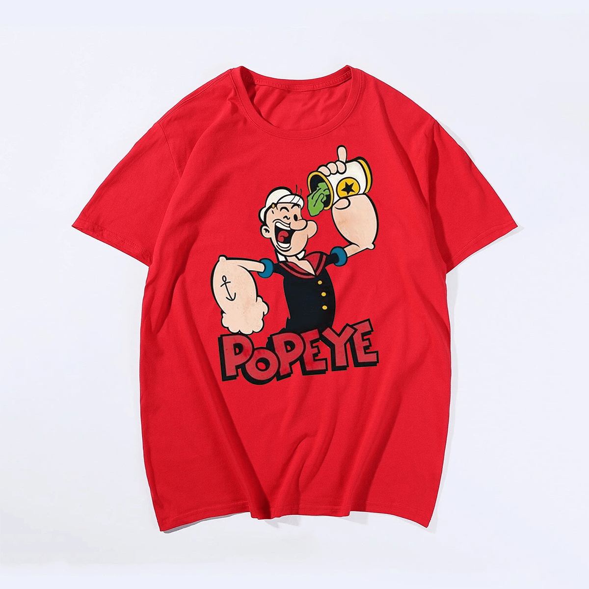 TV Cartoon Popeye Men Plus Size Oversize T-shirt for Big & Tall Man