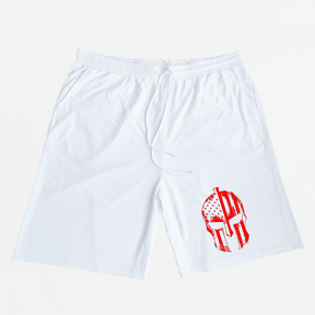 Red Warrior Skull Banner Plus Size Shorts