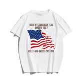 Does My American Flag Offend You T-shirt for Men, Oversize Plus Size Man Clothing - Big Tall Men Must Have