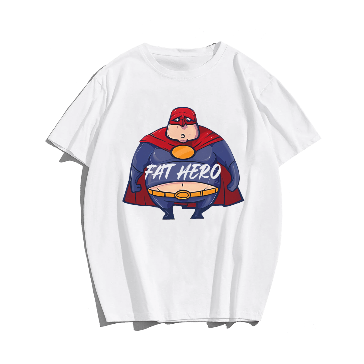 Fat Hero T-shirt for Men, Oversize Plus Size Big & Tall Man Clothing